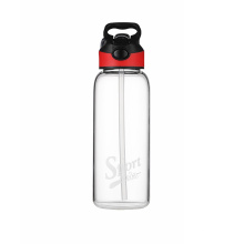 Бутылка воды 1 литра спортивной бутылки боросиликатного стекла частной метки стеклянная с соломой